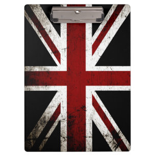 Schwarze Schmutz-England-Flagge 3 Klemmbrett