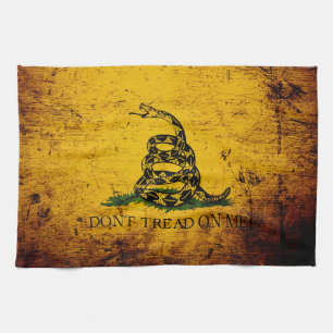 Schwarze Schmutz-Gadsden-Flagge Geschirrtuch