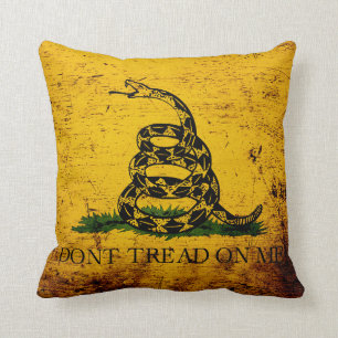 Schwarze Schmutz-Gadsden-Flagge Kissen