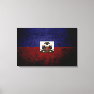 Schwarze Schmutz-Haiti-Flagge Leinwanddruck