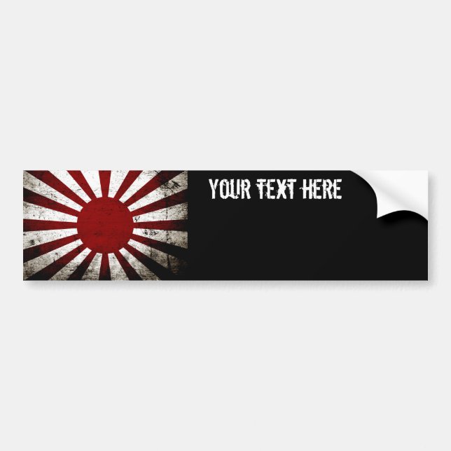 Schwarze Schmutz-Japan-aufgehende Sonne-Flagge Autoaufkleber (Vorne)
