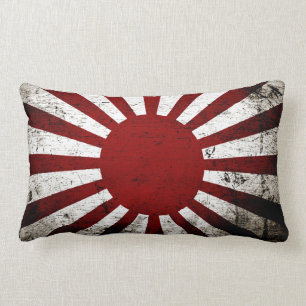 Schwarze Schmutz-Japan-aufgehende Sonne-Flagge Lendenkissen