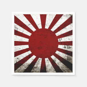 Schwarze Schmutz-Japan-aufgehende Sonne-Flagge Serviette