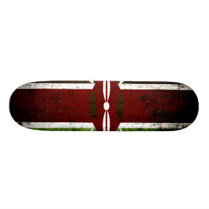 Schwarze Schmutz-Kenia-Flagge Skateboard