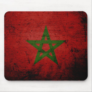 Schwarze Schmutz-Marokko-Flagge Mousepad