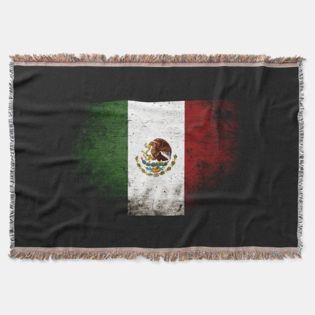 Schwarze Schmutz-Mexiko-Flagge Decke (Vorderseite)