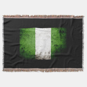 Schwarze Schmutz-Nigeria-Flagge Decke