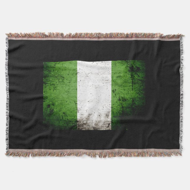 Schwarze Schmutz-Nigeria-Flagge Decke (Vorderseite)