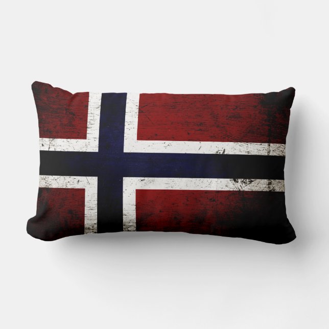 Schwarze Schmutz-Norwegen-Flagge Lendenkissen (Vorderseite)