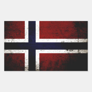 Schwarze Schmutz-Norwegen-Flagge Rechteckiger Aufkleber