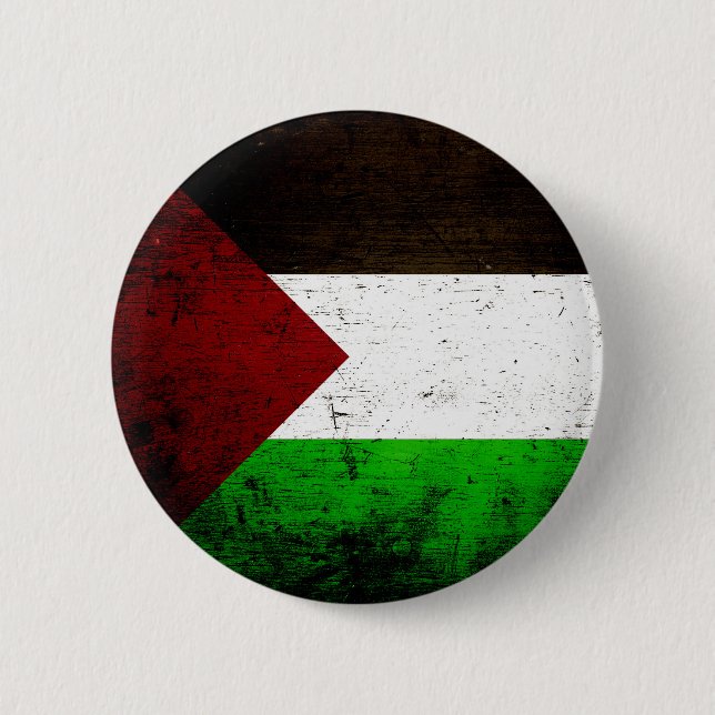 Schwarze Schmutz-Palästina-Flagge Button (Vorderseite)