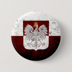 Schwarze Schmutz-Polen-Flagge Button