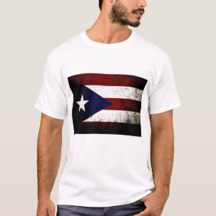 Schwarze Schmutz-Puerto- Ricoflagge T-Shirt