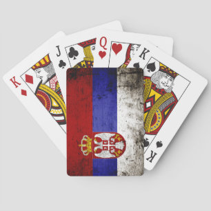 Schwarze Schmutz-Serbien-Flagge Spielkarten
