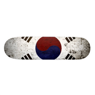 Schwarze Schmutz-Südkorea-Flagge Skateboard