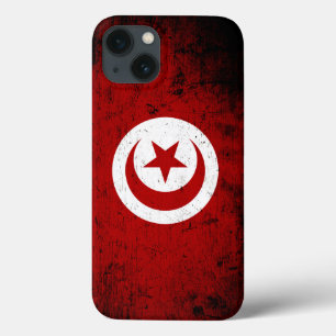 Schwarze Schmutz-Tunesien-Flagge iPhone 13 Hülle