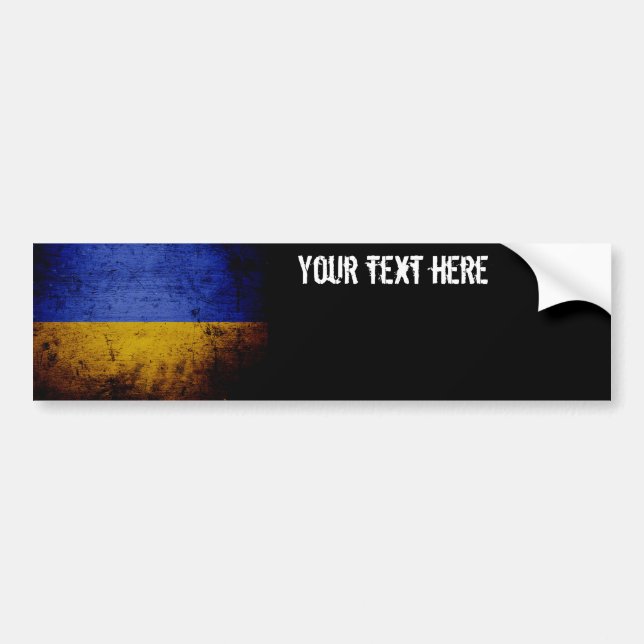 Schwarze Schmutz-Ukraine-Flagge Autoaufkleber (Vorne)