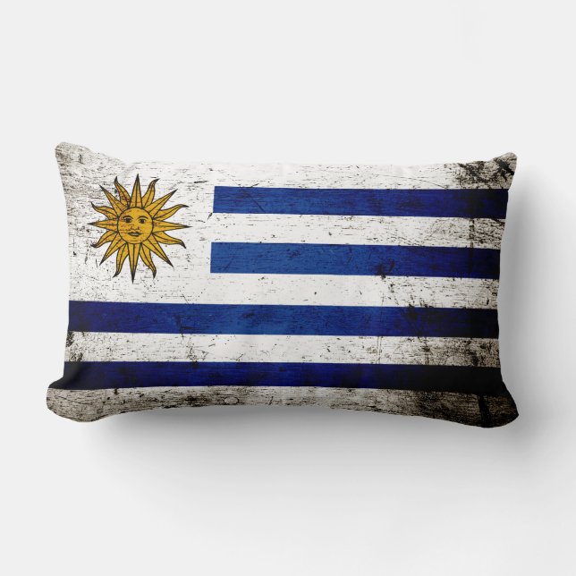 Schwarze Schmutz-Uruguay-Flagge Lendenkissen (Vorderseite)