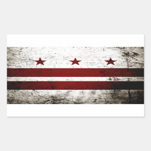 Schwarze Schmutz-Washington DC-Flagge Rechteckiger Aufkleber