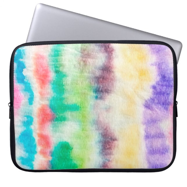 Schwarze Schmutzkunstmalerei. Shibori Muster. Rosa Laptopschutzhülle (Vorderseite)