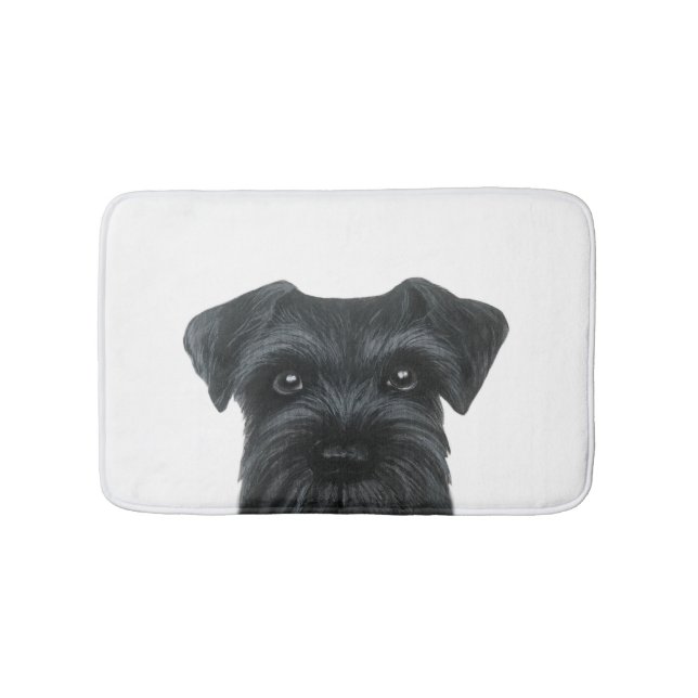 Schwarze Schnauzerbadmatte, ursprünglicher Entwurf Badematte (Vorderseite)