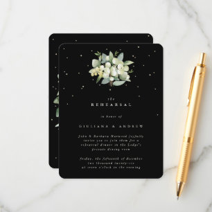 Schwarze Schneebeere + Eukalyptus Hochzeitsprobe Begleitkarte