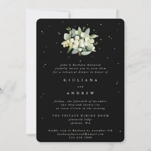 Schwarze Schneebeeren+Eukalyptus Hochzeitsprobe Einladung