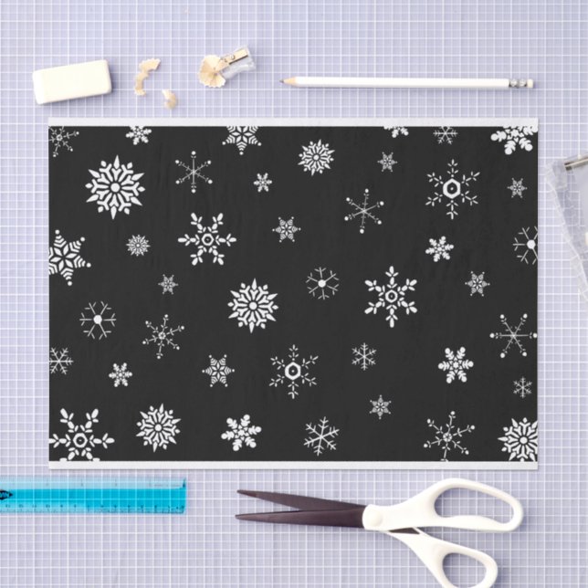 Schwarze Schneeflocke Seidenpapier (Handwerk)