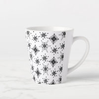 Schwarze Schneeflocken Geometrie Bubble Winter Pat
