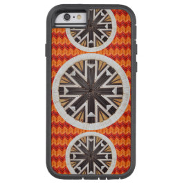 Schwarze Schneeflocken und orange Zickzack Case-Mate iPhone Hülle