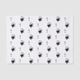 Schwarze Schneesterne, weißer Hintergrund Seidenpapier