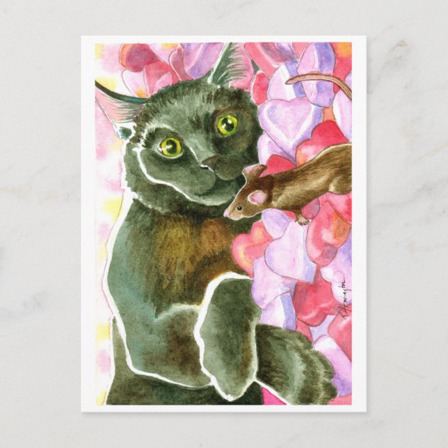 Schwarze Schokolade, Valentinherzen Feiertagspostkarte (Vorderseite)