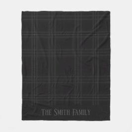 Schwarze schottische Tartan-Personalisierte Benutz Fleecedecke