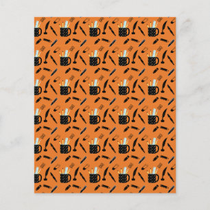 schwarze Schreibwerkzeuge - orange-hintergrundiert