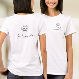 Schwarze Schrift Angestelltenname Geschäftslogo Ma T-Shirt