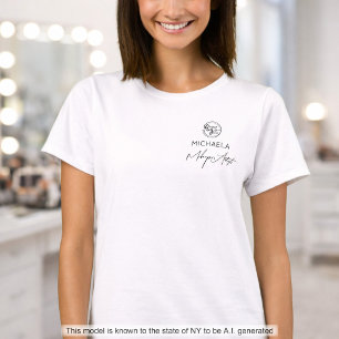 Schwarze Schrift Angestellter Name Geschäft Logo M T-Shirt