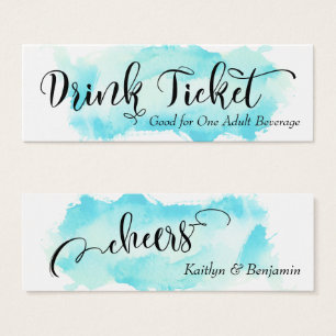 Schwarze Schrift & Aquarell-Trinktickets in Aquatö