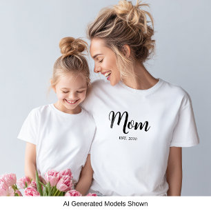 Schwarze Schrift etablierte Mutter T-Shirt