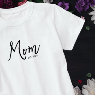 Schwarze Schrift etablierte Mutter T-Shirt