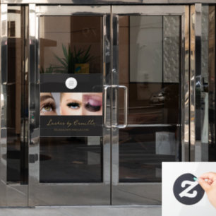 Schwarze Schrift Foto-Wimpern Geschäft  Fensteraufkleber