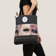 Schwarze Schrift Foto Wimpern Geschäft 