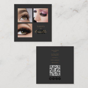 Schwarze Schrift Foto-Wimpern Visitenkarte
