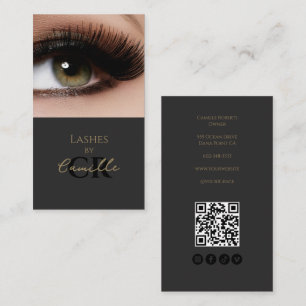 Schwarze Schrift Foto-Wimpern Visitenkarte