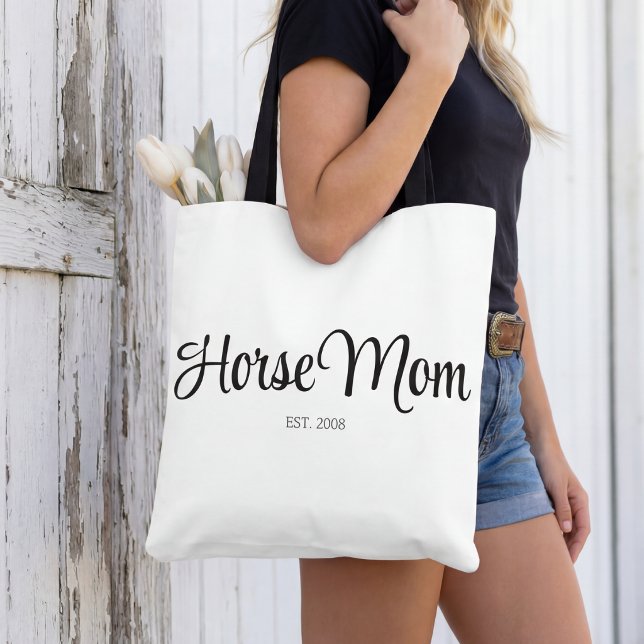 Schwarze Schriftart Pferdemutter Gegründet Tasche (Von Creator hochgeladen)