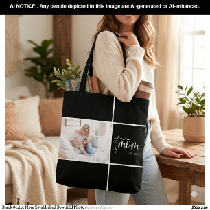 Schwarze Schriftzug-Mutter Etabliert Bogen Foto Hi Tasche