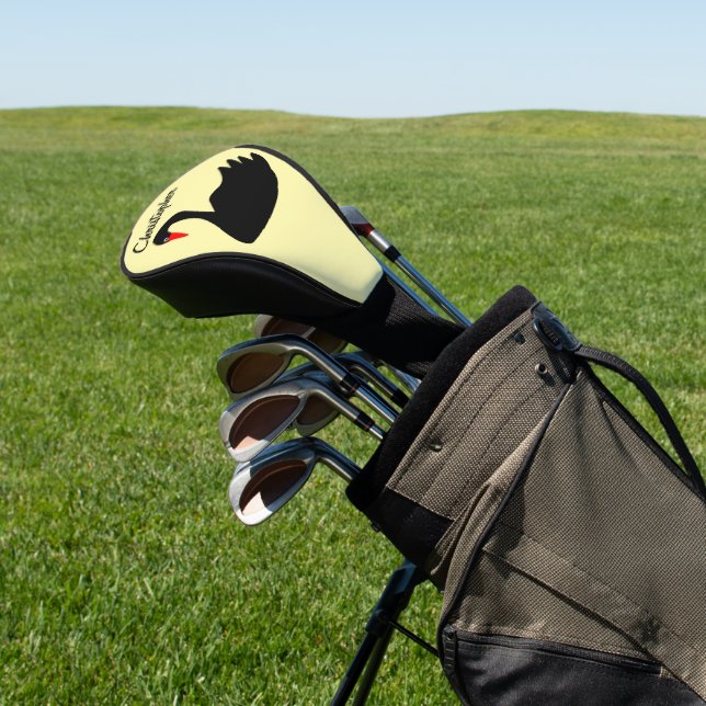 Schwarze Schwan Design Golf Headcover (In SItu)