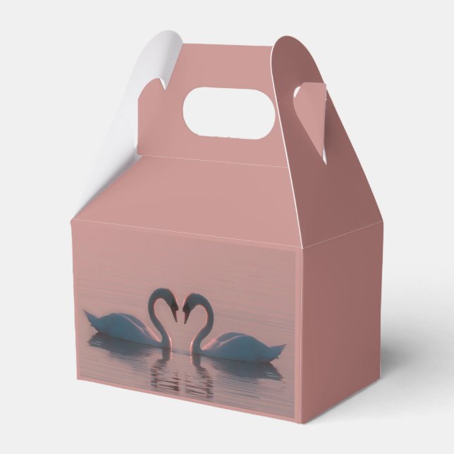 Schwarze Schwäne müssen Liebe Pink Sky sein Geschenkschachtel (Vorderseite)