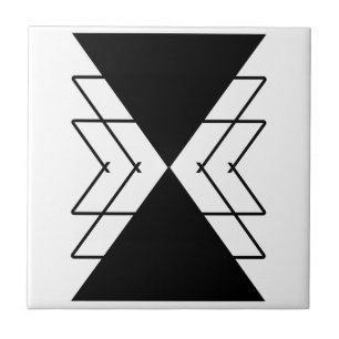 Schwarze schwarze Dreiecke geometrische Formen Fliese