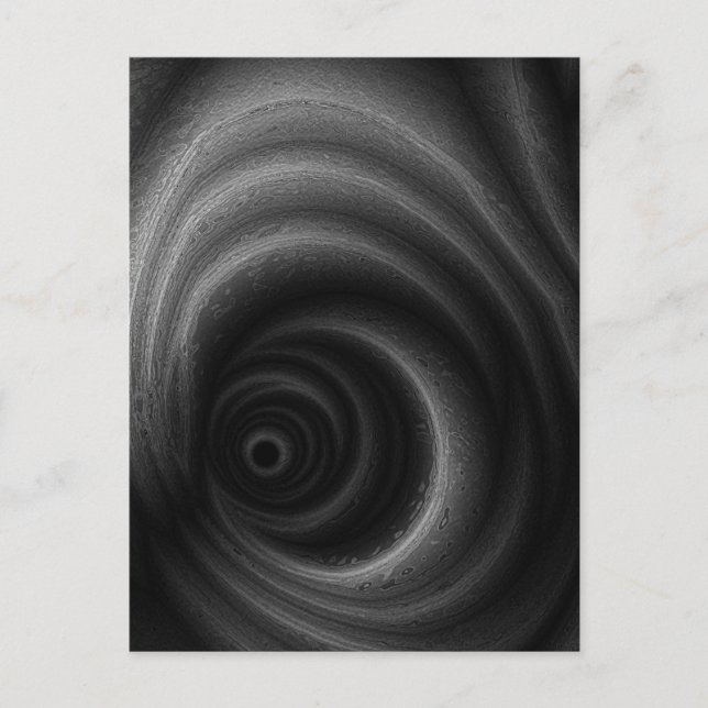 Schwarze Schwerkraft Postkarte (Vorderseite)