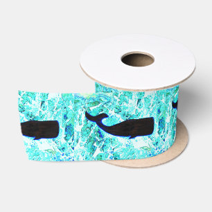 Schwarze Schwimmwale Blau Thunder_Cove Satinband